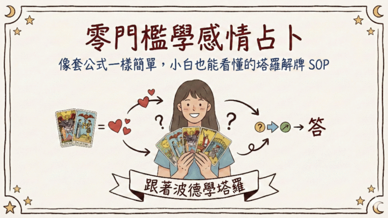 零門檻學感情占卜｜像套公式一樣簡單，小白也能看懂的塔羅解牌 SOP